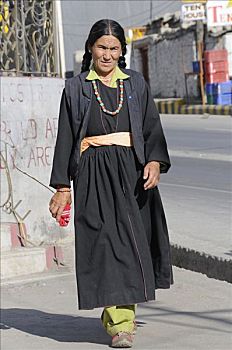 拉达克地区,女人,传统,装束,北印度,喜马拉雅山,亚洲