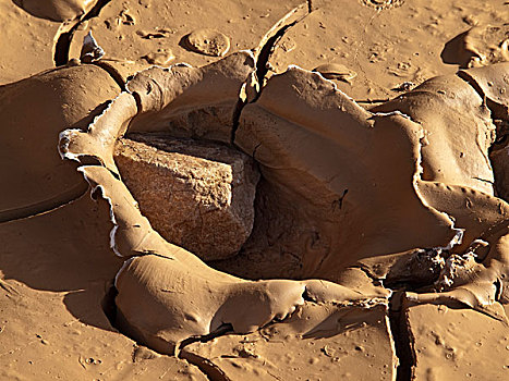 美国,加利福尼亚,死亡谷国家公园,特写,图像,干燥,泥