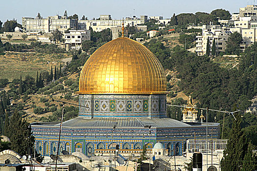金色,圆顶,清真寺,耶路撒冷