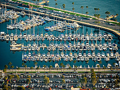 帆船,港口,市区,长滩,码头,洛杉矶,加利福尼亚,美国,北美