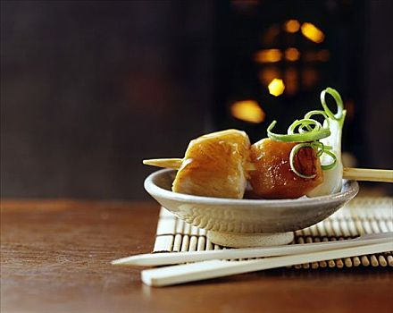 鸡肉串,甘薯,日本