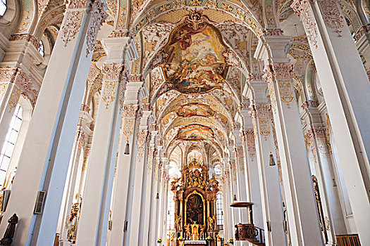 建筑细节,教堂,室内,神圣,灵异,慕尼黑,巴伐利亚,德国