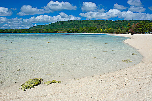 白沙滩,青绿色,水,港口,岛屿,瓦努阿图,南太平洋