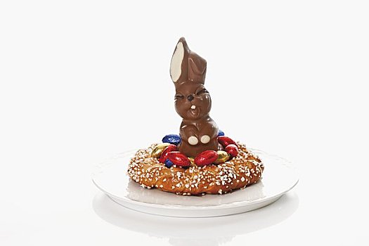 面包圈,复活节巧克力兔