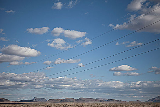 电线,荒漠景观,山,背景