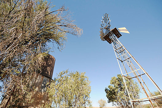 风车,水箱,纳米比亚,非洲
