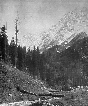 信德省,山谷,冰河,克什米尔,印度,早,20世纪,艺术家