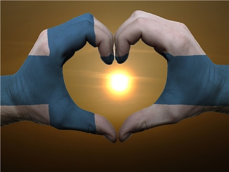 心形,喜爱,手势,彩色,芬兰,旗帜