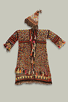 民族服装,维吾尔族毛织依禅衣帽,新疆喀什