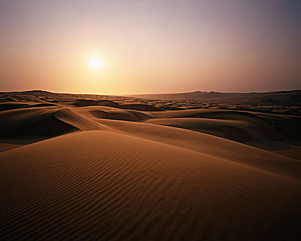 俯视,沙丘,日落,纳米布沙漠,纳米比亚,非洲