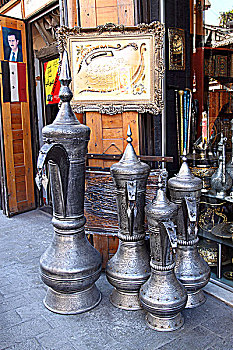 叙利亚大马士革阿拉伯市场-锡具店