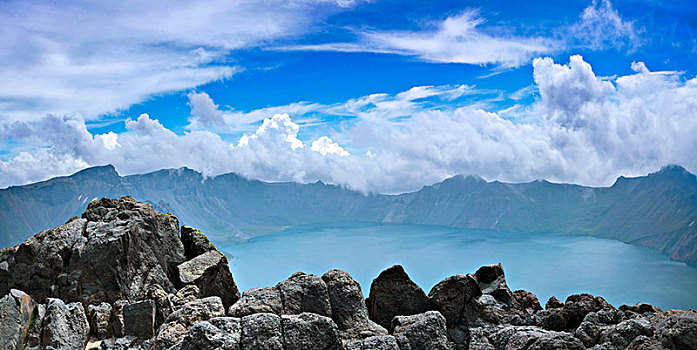 长白山天池火山口自然景观