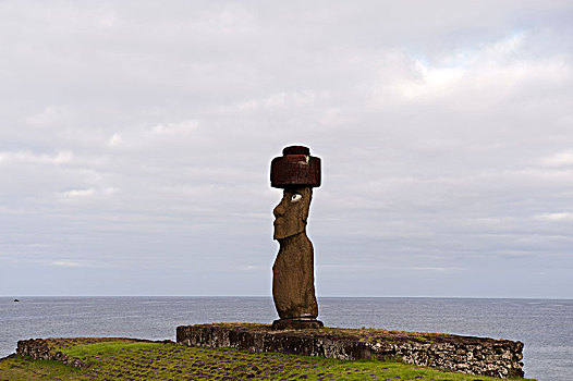 复活节岛石像,雕塑,复活节岛,海岸