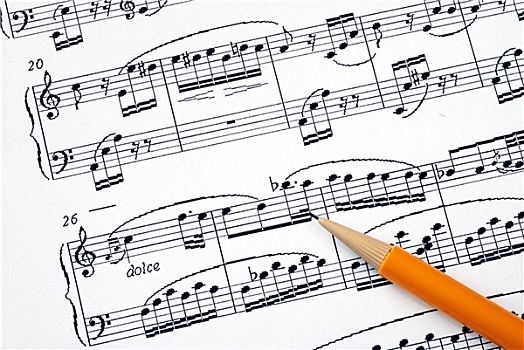 作曲,歌曲,乐谱,铅笔