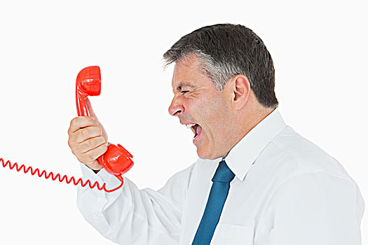 商务人士,叫,红色,电话