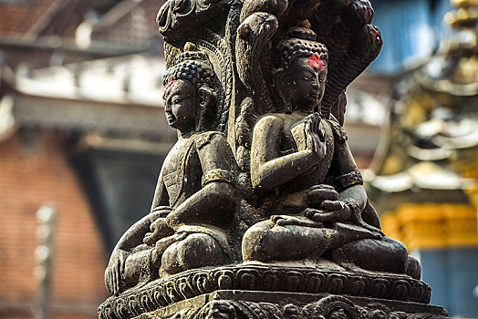 佛像,佛塔,加德满都,喜马拉雅山,区域,尼泊尔,亚洲