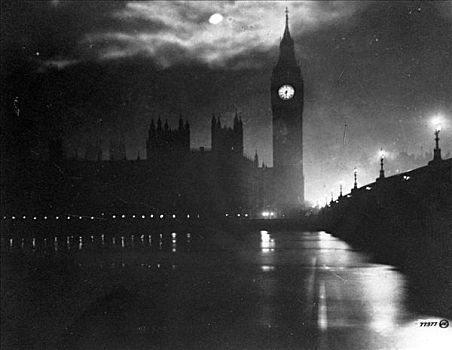 议会大厦,夜晚,威斯敏斯特,伦敦,艺术家,未知