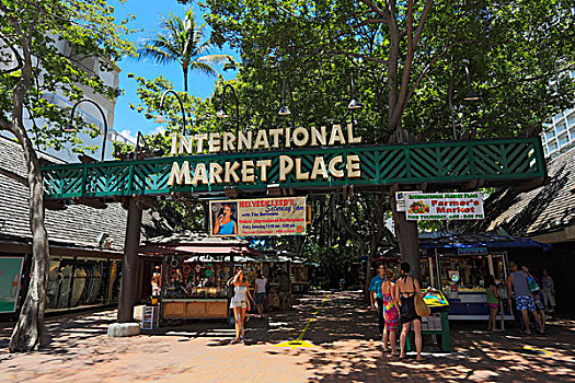 国际,市场,怀基基海滩,檀香山,瓦胡岛,夏威夷