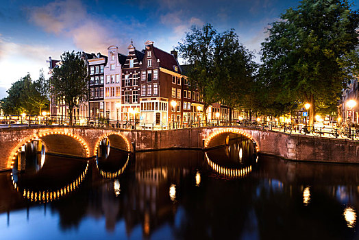 阿姆斯特丹,运河,灯