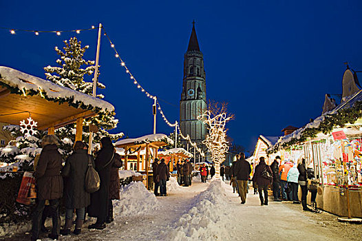 圣诞节,市场,冬天,蓝德萨特,下巴伐利亚,巴伐利亚,德国,欧洲