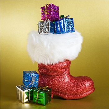 圣诞老人,靴子,礼物