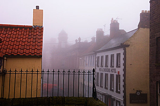 雾,诺森伯兰郡,英格兰,英国