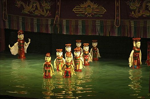 水,木偶,长,剧院,河内,越南
