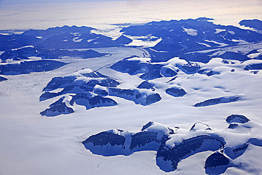 格陵兰,东方,沿岸,风景,山景,冰河,冰原