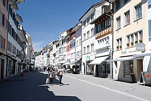 老城,街道,城镇中心,瑞士,欧洲