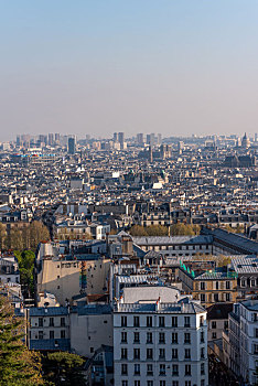 俯瞰法国巴黎市中心全景