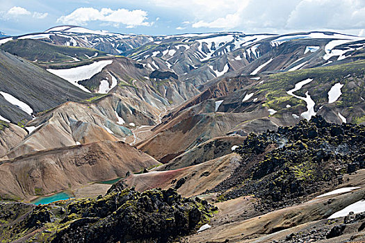 火山地貌,雪,兰德玛纳,国家公园,冰岛,欧洲
