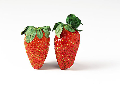 两个,草莓,特写