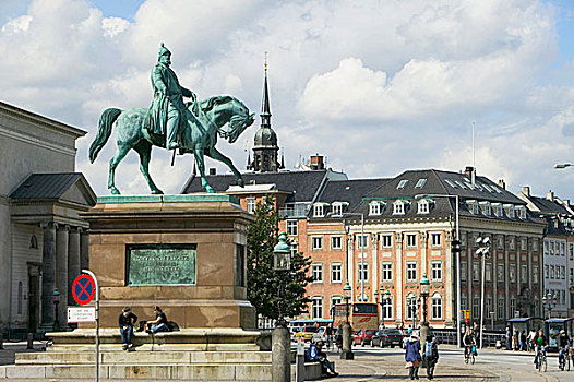 雕塑,城堡广场,哥本哈根,丹麦