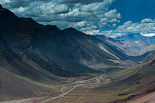 隘口,门多萨,圣地亚哥,安第斯山,阿根廷,南美