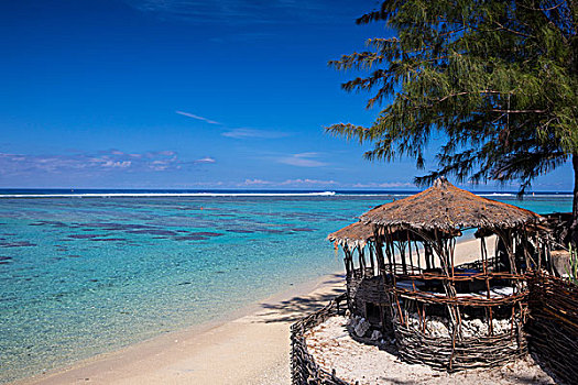 风景,印度洋,海滩小屋,留尼汪岛