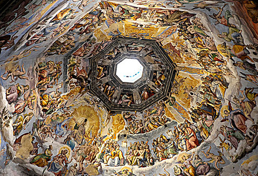 壁画,评判,穹顶,大教堂,中央教堂,圣母百花大教堂,佛罗伦萨,托斯卡纳,意大利,欧洲