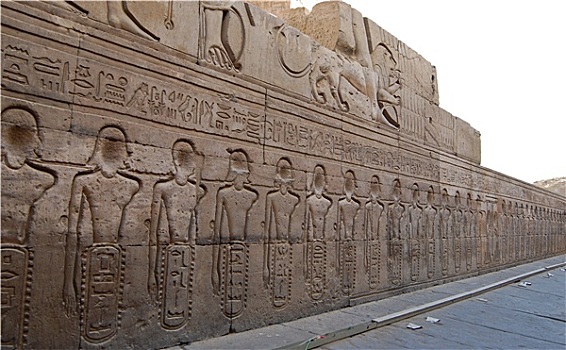 埃及,雕刻,图像,墙壁,康翁波神庙