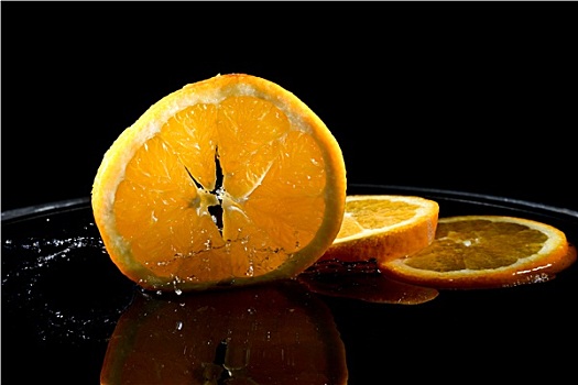 柑橘,水中