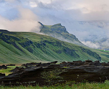 风景,石头,戴尔赫拉伊,南方,区域,冰岛,欧洲