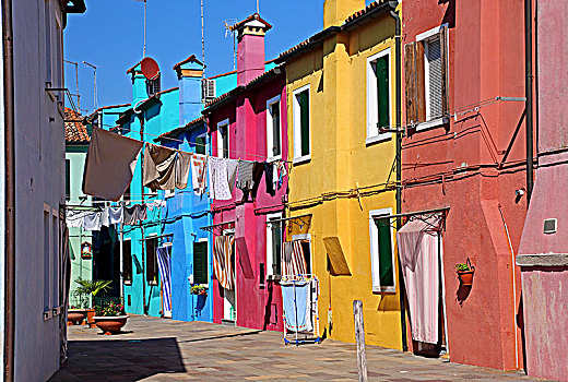 彩色,房子,渔民,岛屿,布拉诺岛,泻湖,威尼斯,威尼托,意大利
