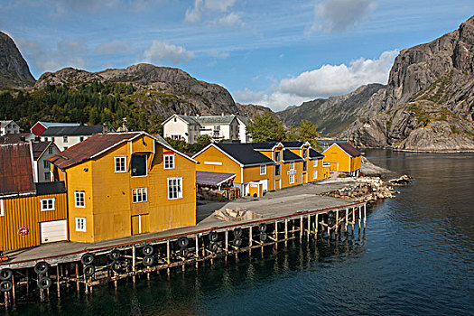 房子,港口,乡村,岛屿,罗弗敦群岛,诺尔兰郡,挪威,欧洲