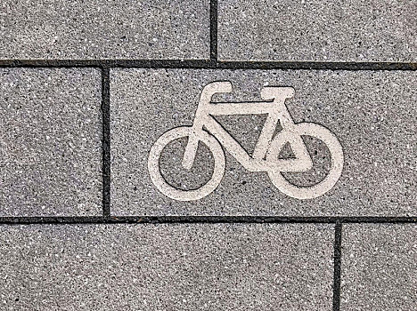 象形图,自行车,路,小路,自行车道,德国,欧洲