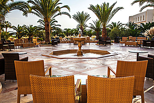 户外,酒吧,区域,五星级,度假酒店,靠近,港口,突尼斯