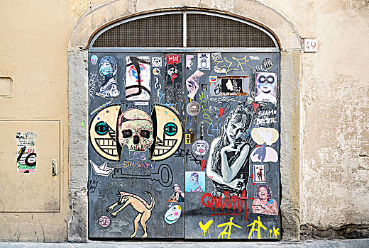 佛罗伦萨,大门,涂绘,街头艺术