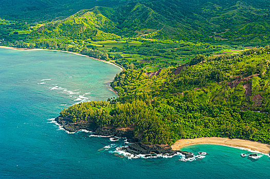 俯视,北岸,岛屿,考艾岛,夏威夷