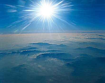 飞行,高处,阿尔卑斯山,意大利