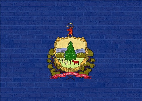 佛蒙特州,旗帜,砖墙