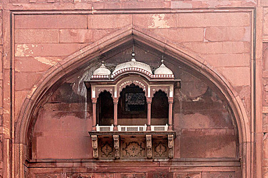 建筑细节,清真寺,德里,印度