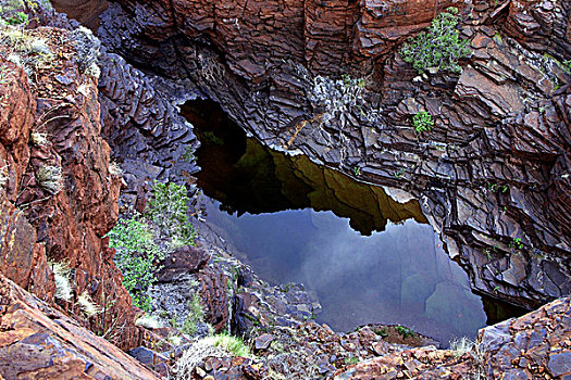 看,水,峡谷,卡瑞吉尼国家公园,西澳大利亚州,澳大利亚