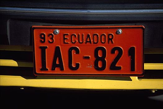 厄瓜多尔,号牌,南美
